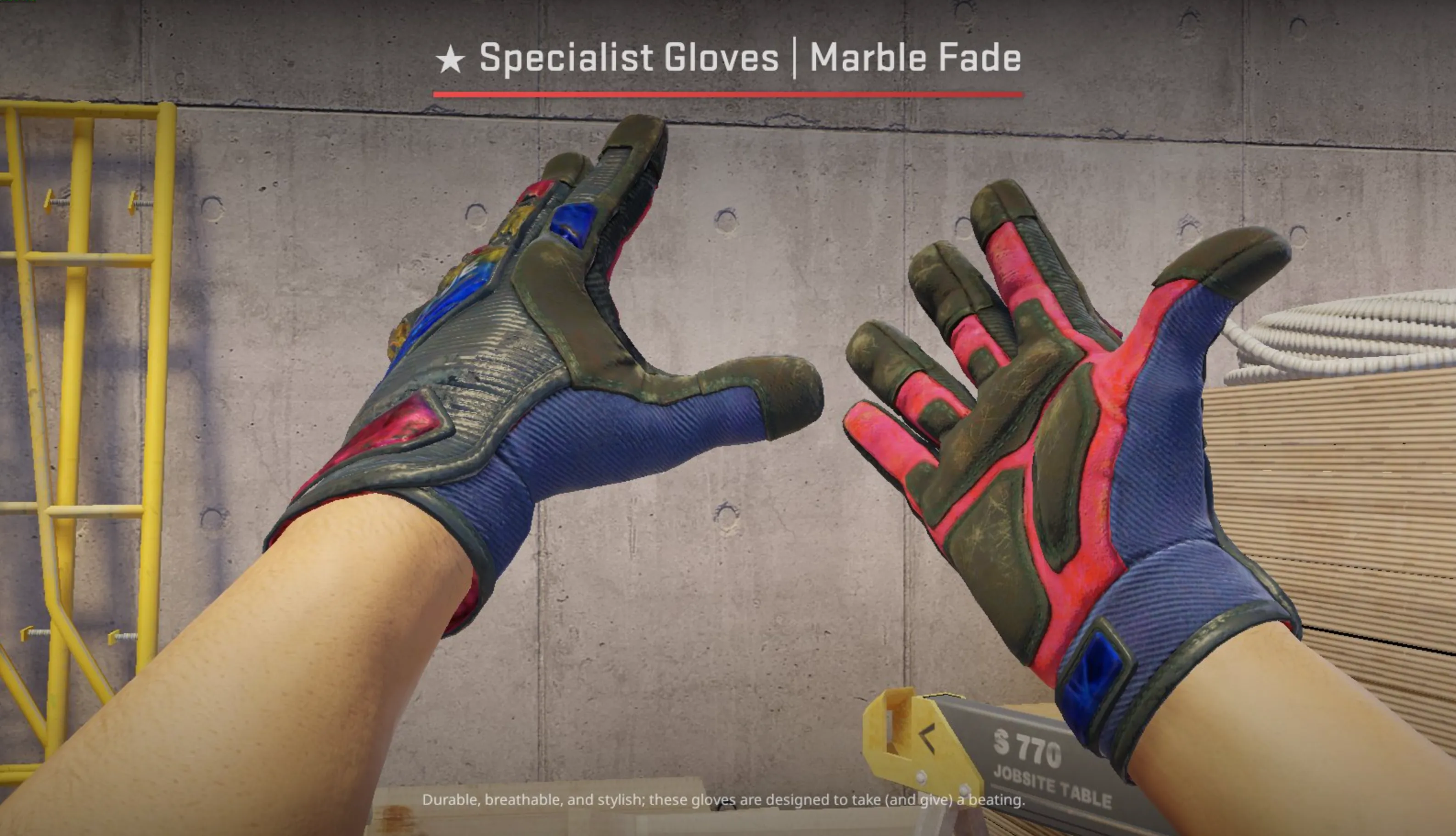Specialist Gloves Fade and case hardened knife